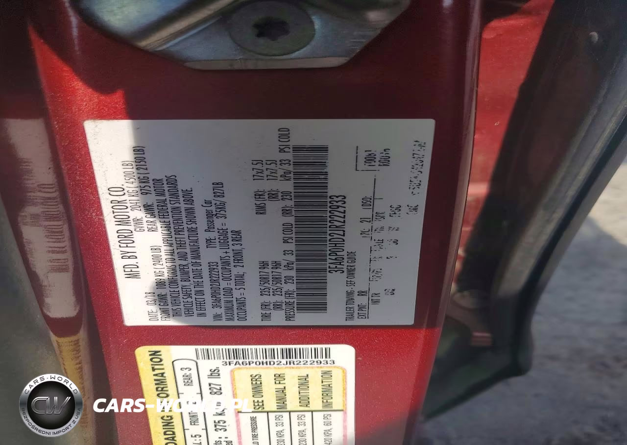 2018 Ford Fusion Se VIN:3FA6P0HD2JR222933 - 12
