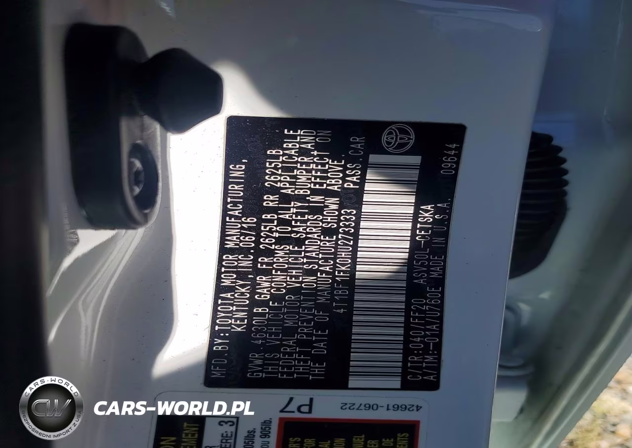 2017 Toyota Camry Se VIN:4T1BF1FK0HU273333 - 12