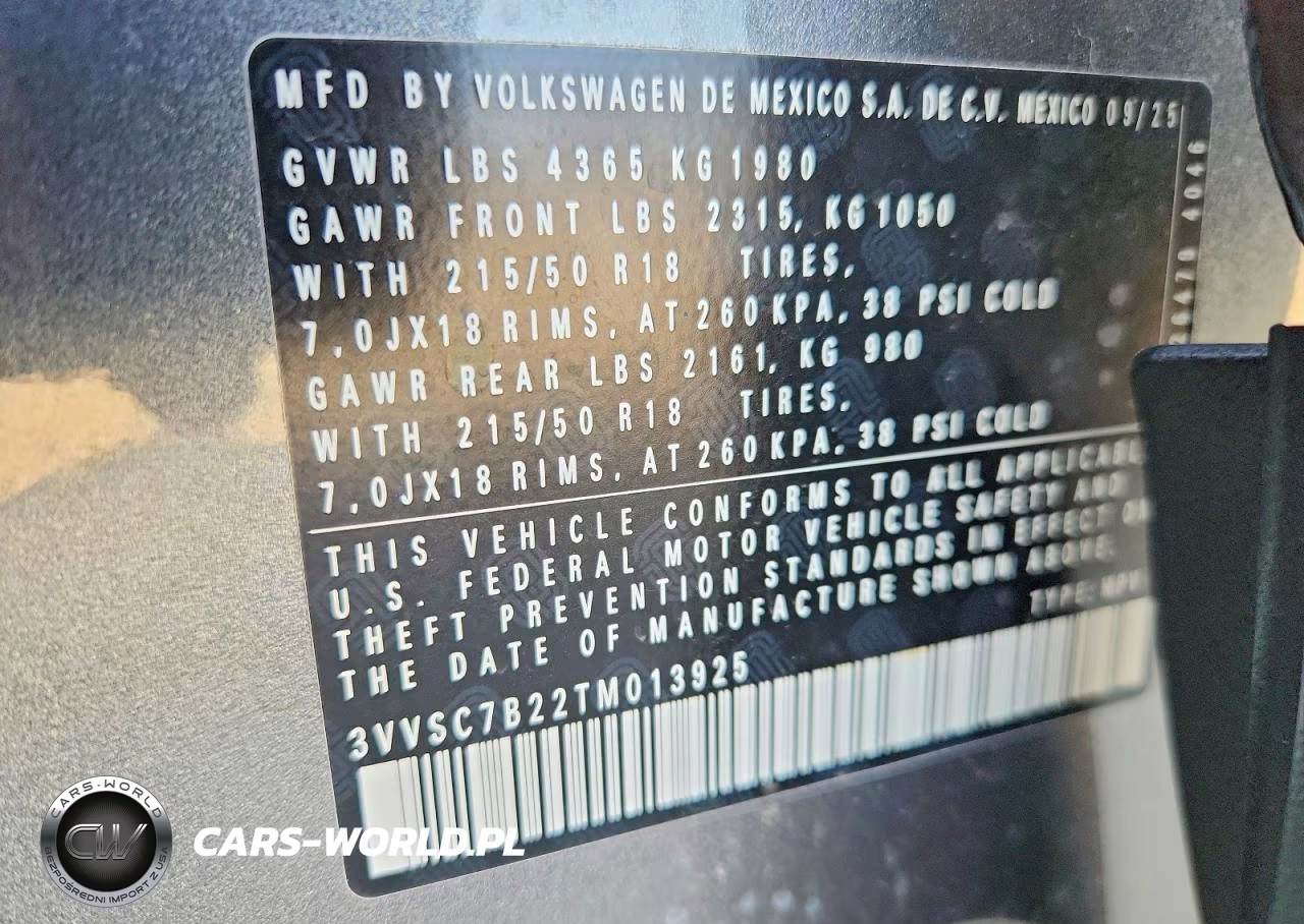 2026 Volkswagen Taos Se VIN:3VVSC7B22TM013925 - 12