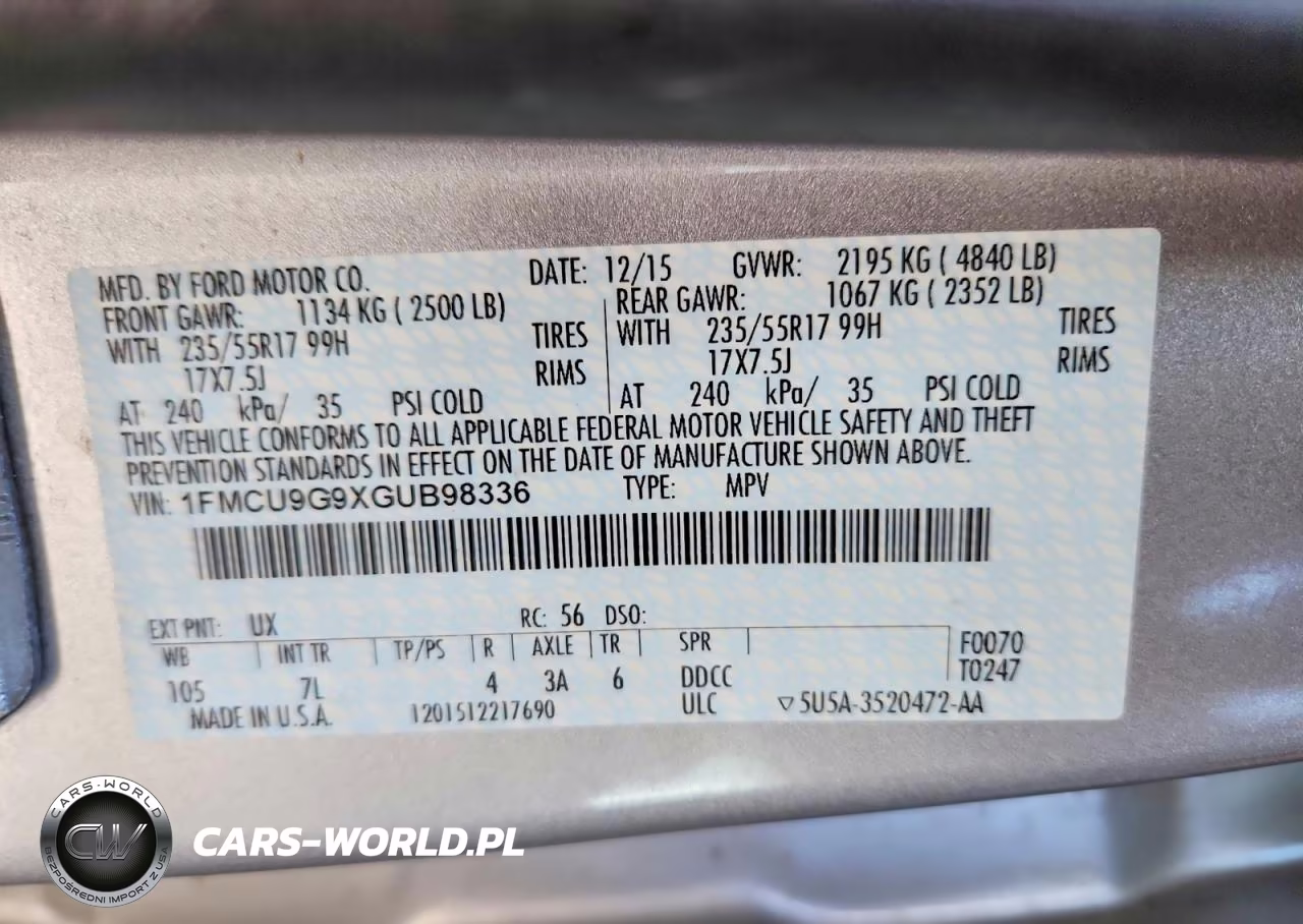 2016 Ford Escape Se VIN:1FMCU9G9XGUB98336 - 13