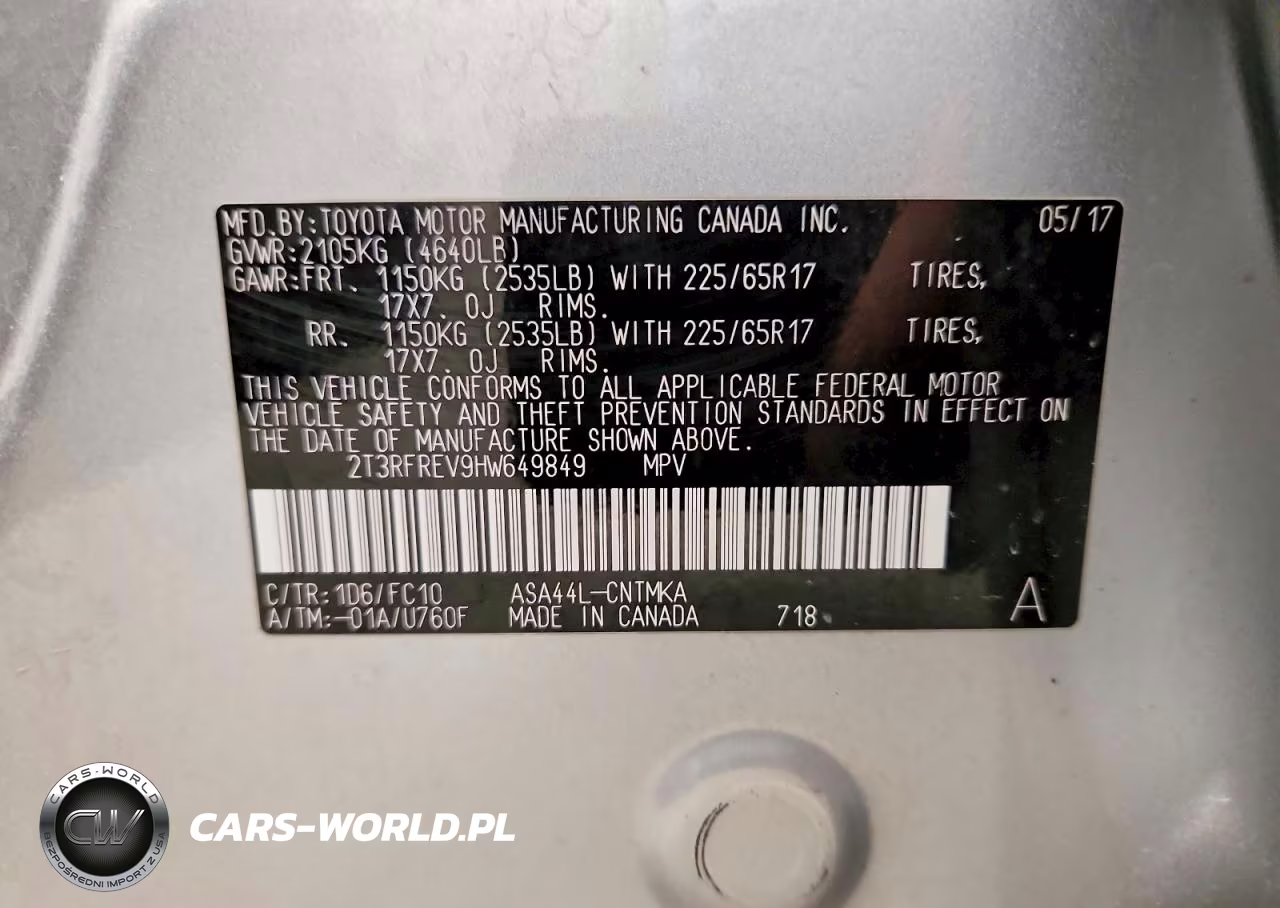 2017 Toyota Rav4 Xle VIN:2T3RFREV9HW649849 - 14