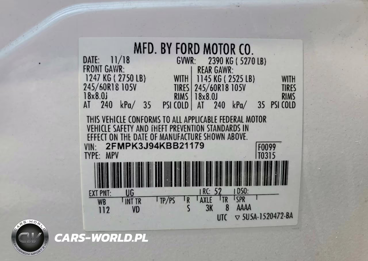 2019 Ford Edge Sel VIN:2FMPK3J94KBB21179 - 14