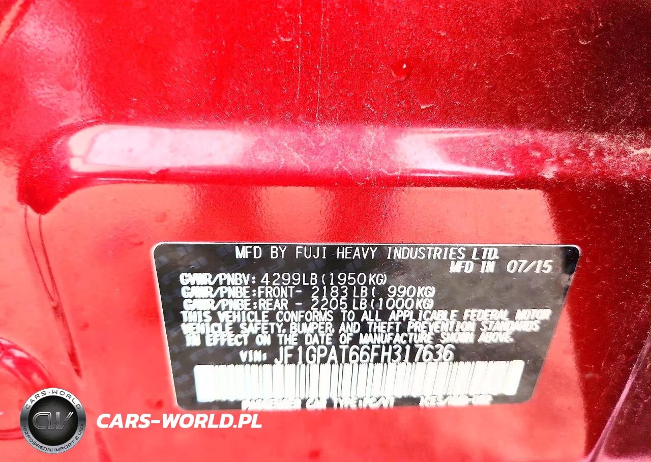 2015 Subaru Impreza Sport VIN:JF1GPAT66FH317636 - 12