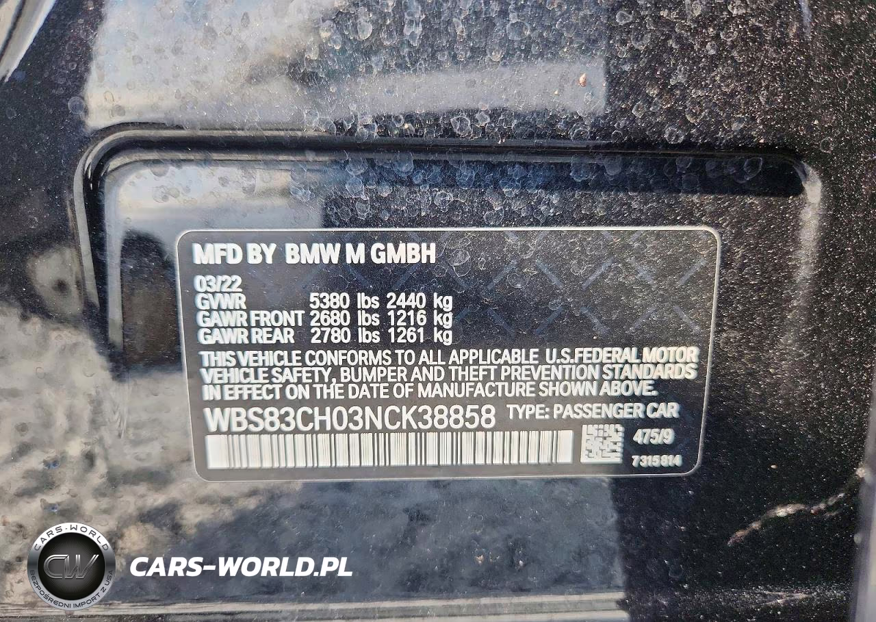 2022 BMW M5 VIN:WBS83CH03NCK38858 - 12