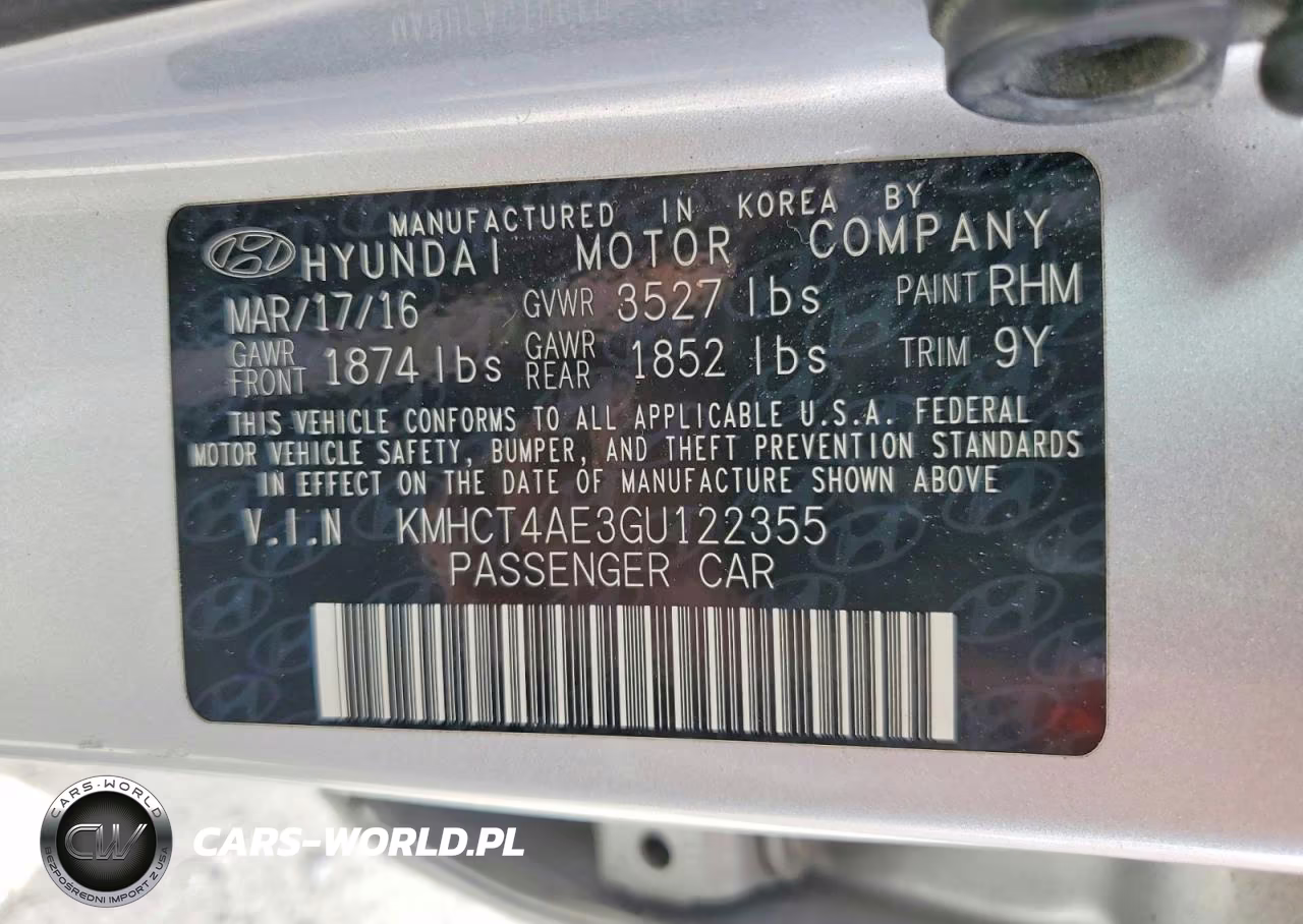 2016 Hyundai Accent Se VIN:KMHCT4AE3GU122355 - 12