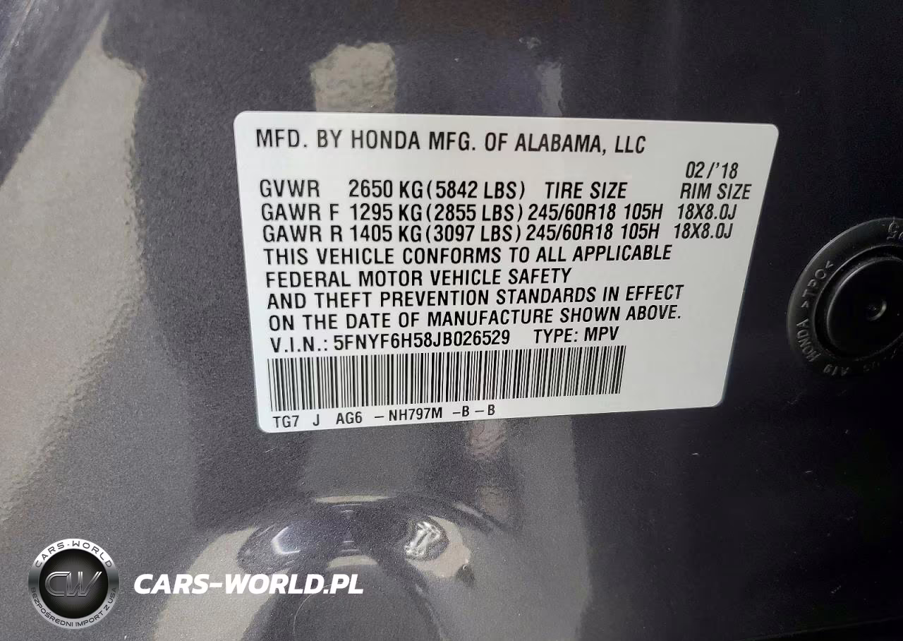2018 Honda Pilot Ex-L VIN:5FNYF6H58JB026529 - 13