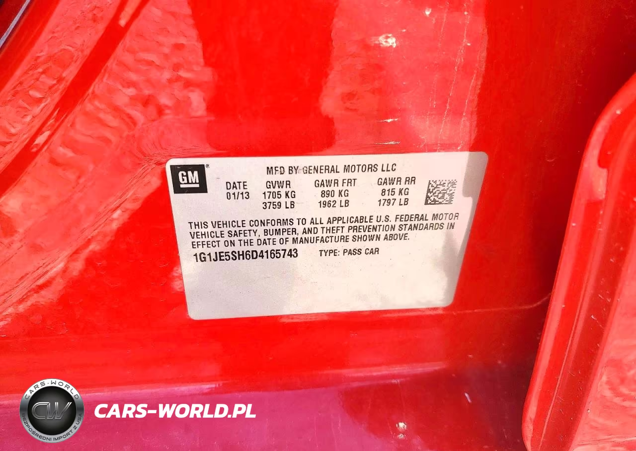 2013 Chevrolet Sonic Ltz VIN:1G1JE5SH6D4165743 - 13