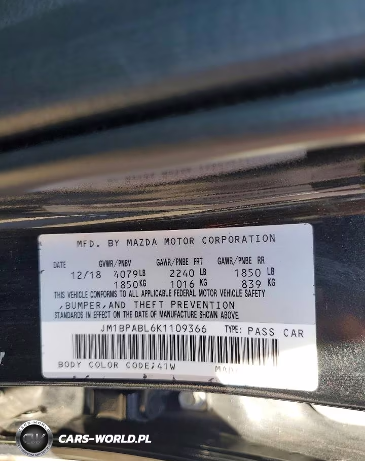 2019 Mazda 3 VIN:JM1BPABL6K1109366 - 12
