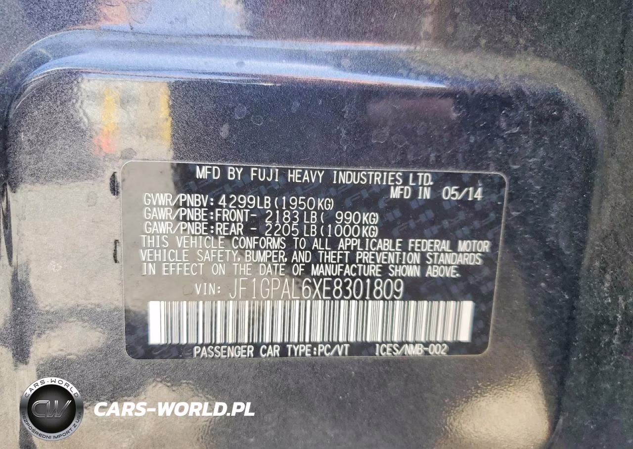 2014 Subaru Impreza Sport Premium VIN:JF1GPAL6XE8301809 - 13