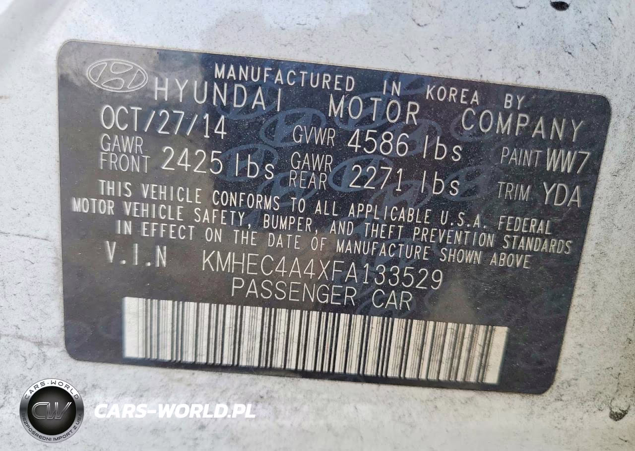 2015 Hyundai Sonata Hybrid Base VIN:KMHEC4A4XFA133529 - 13