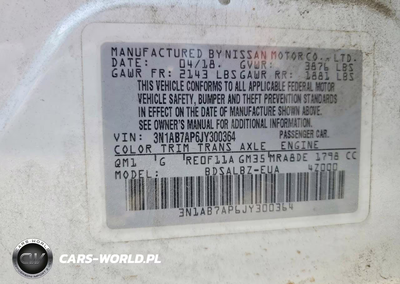 2018 Nissan Sentra S VIN:3N1AB7AP6JY300364 - 15