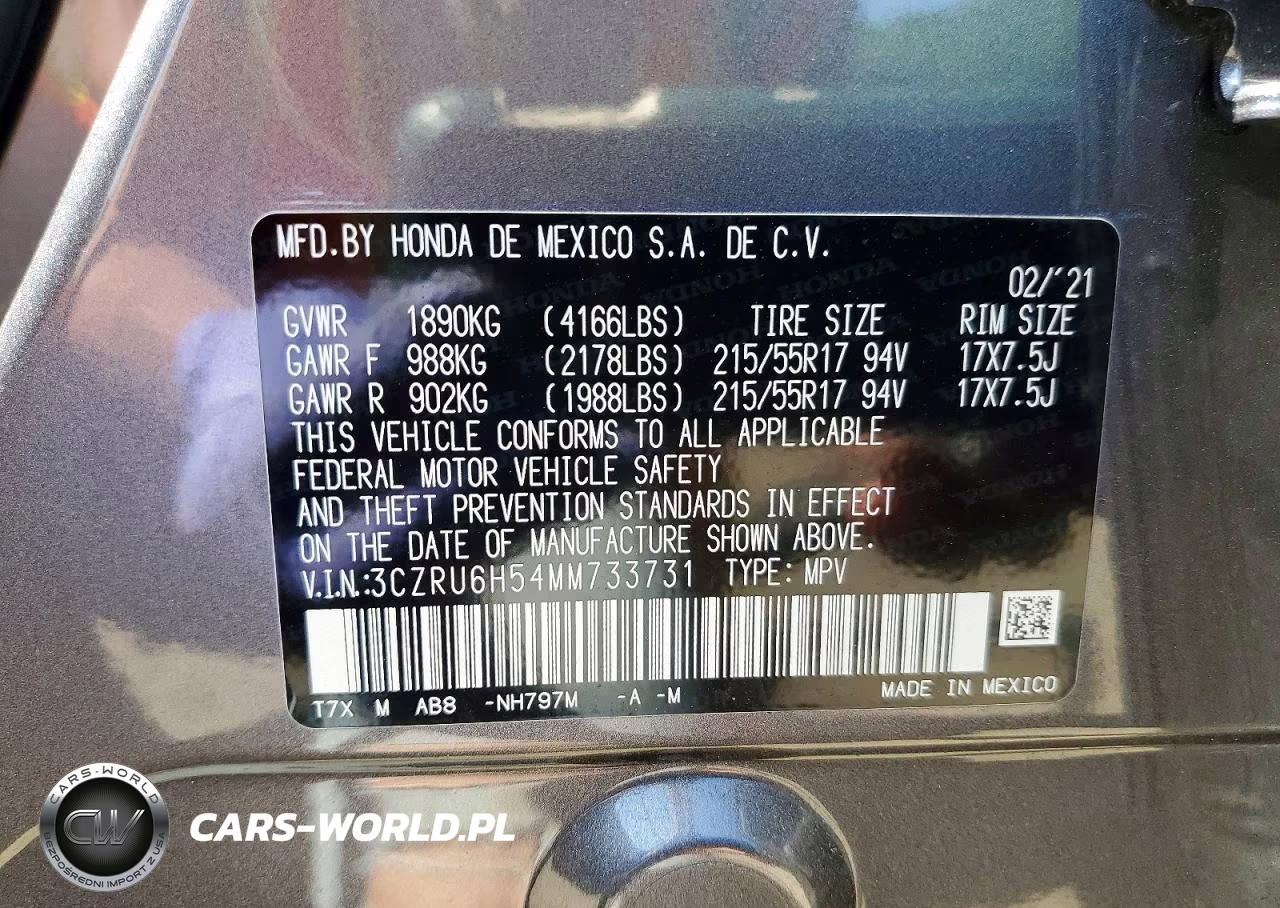 2021 Honda Hr-V Ex VIN:3CZRU6H54MM733731 - 13