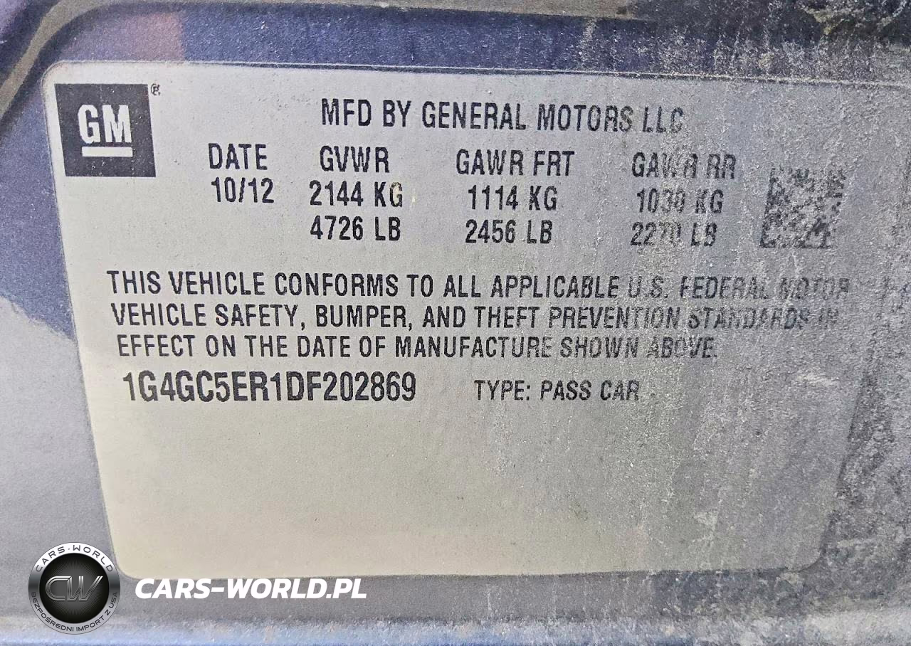 2013 Buick Lacrosse VIN:1G4GC5ER1DF202869 - 12