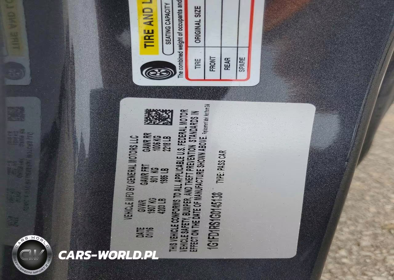 2016 Chevrolet Camaro Lt VIN:1G1FD1RS1G0145138 - 12