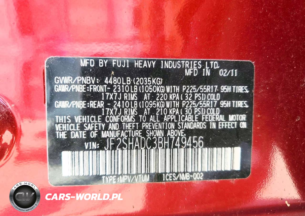 2011 Subaru Forester 2.5X Premium VIN:JF2SHADC3BH749456 - 13