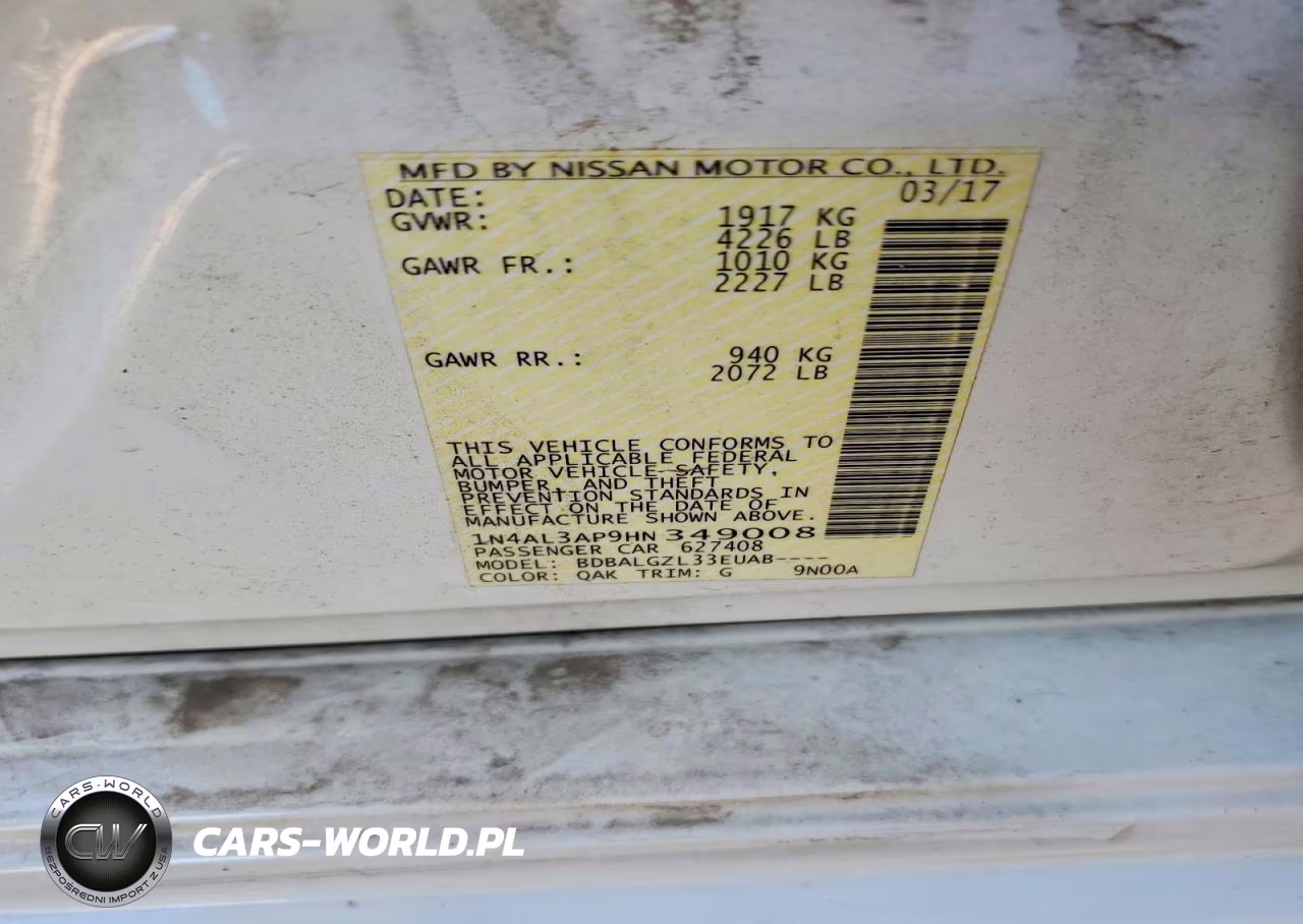 2017 Nissan Altima 2.5 S VIN:1N4AL3AP9HN349008 - 12