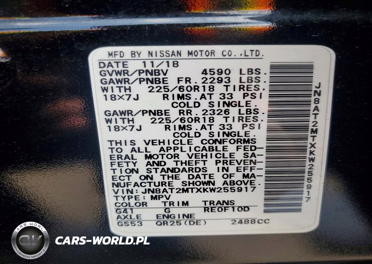 2019 Nissan Rogue Sv VIN:JN8AT2MTXKW255917 - 14