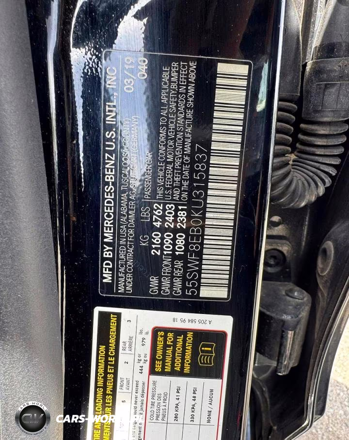 2019 Mercedes-Benz C 300 4Matic VIN:55SWF8EB0KU315837 - 10