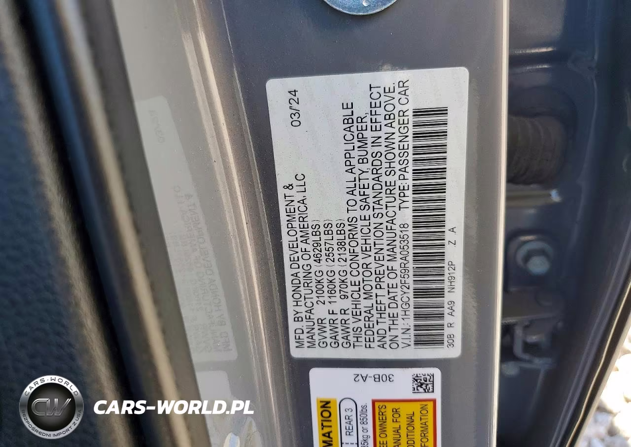 2024 Honda Accord Hybrid Sport VIN:1HGCY2F59RA053518 - 12