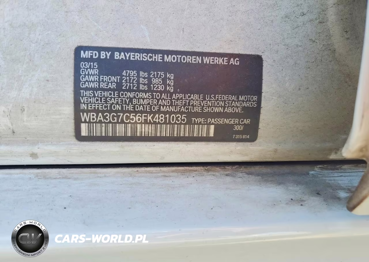 2015 BMW 328 Xi VIN:WBA3G7C56FK481035 - 12