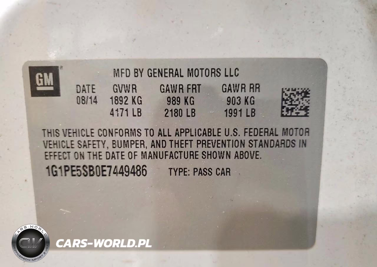 2014 Chevrolet Cruze Lt VIN:1G1PE5SB0E7449486 - 13