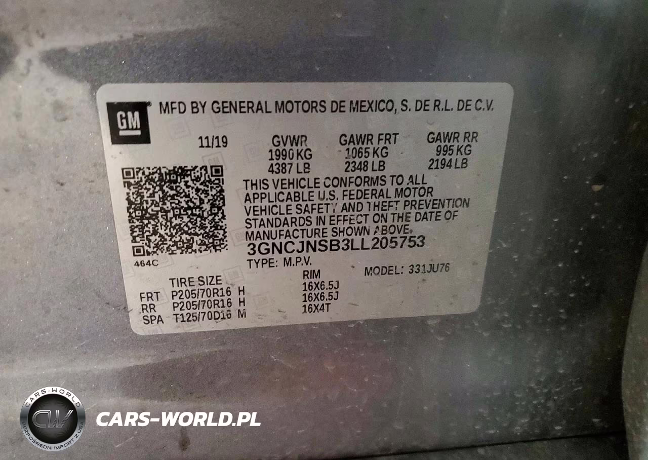 2020 Chevrolet Trax Ls VIN:3GNCJNSB3LL205753 - 13