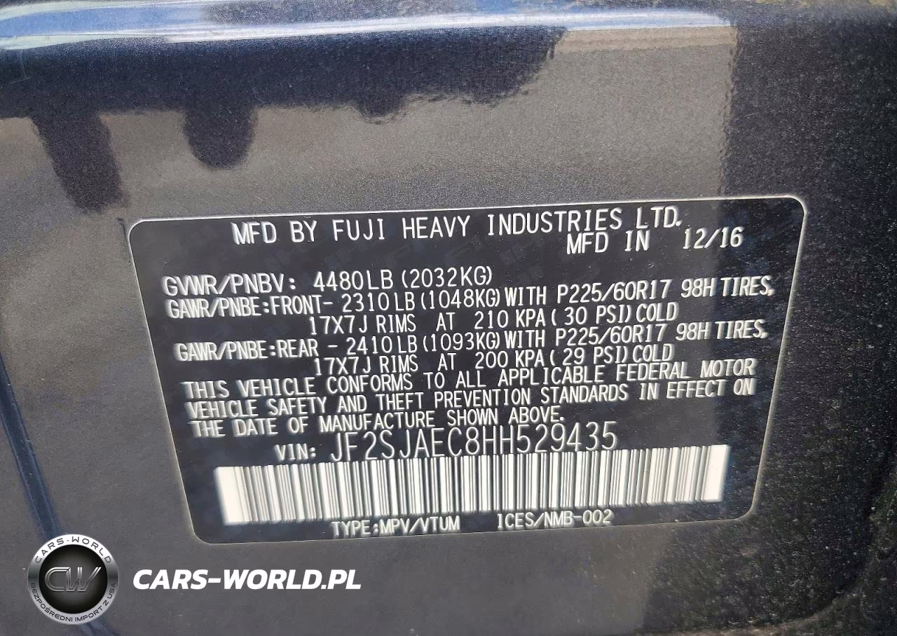 2017 Subaru Forester 2.5I Premium VIN:JF2SJAEC8HH529435 - 13