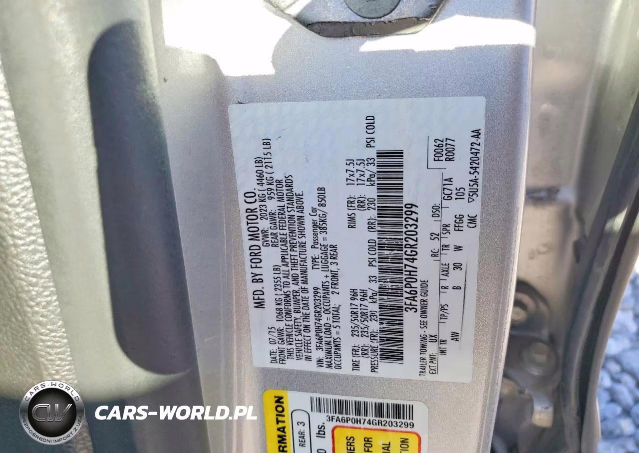 2016 Ford Fusion Se VIN:3FA6P0H74GR203299 - 13