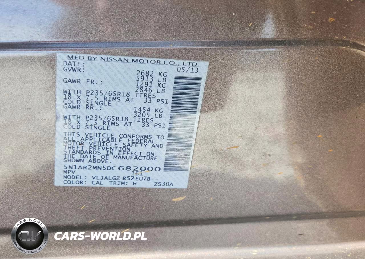 2013 Nissan Pathfinder S-Sv-Sl-Platinum VIN:5N1AR2MN5DC682000 - 13