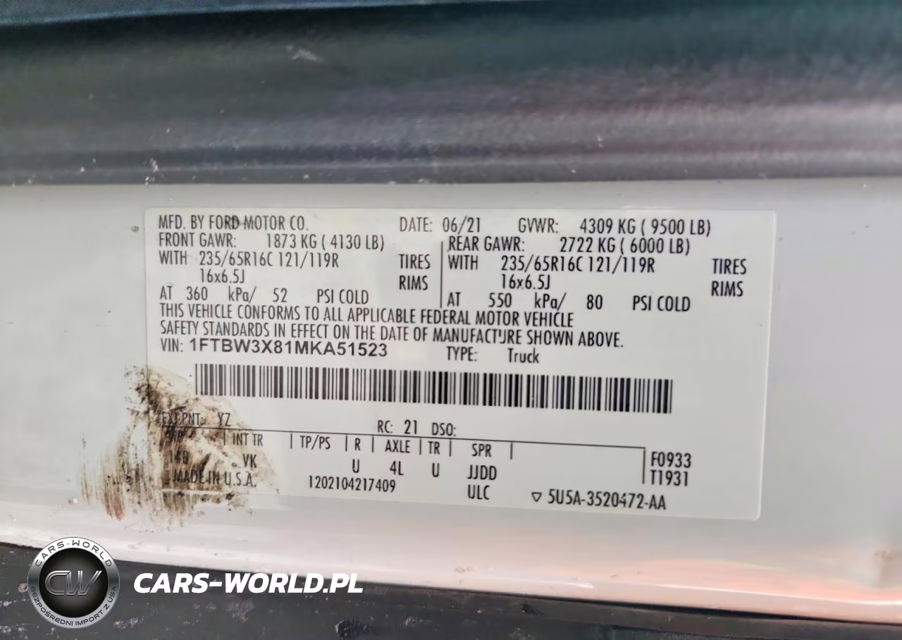 2021 Ford Transit 350 Delivery Van VIN:1FTBW3X81MKA51523 - 13