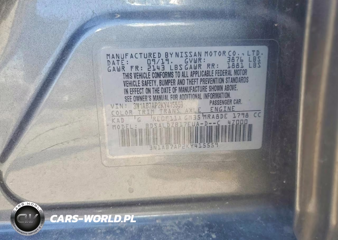 2019 Nissan Sentra Sv VIN:3N1AB7AP2KY415559 - 13