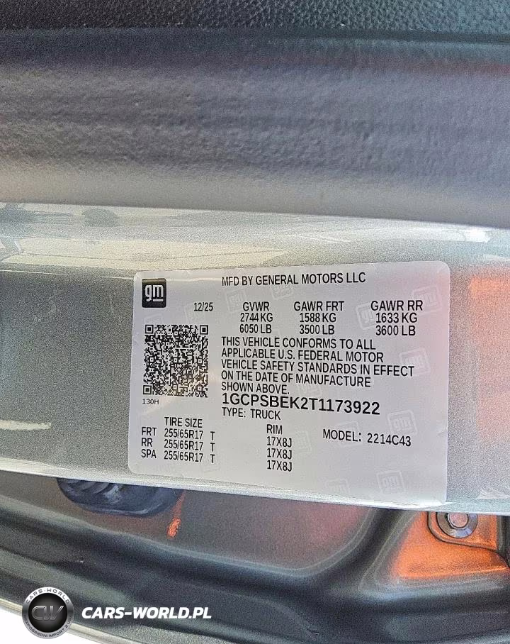 2026 Chevrolet Colorado VIN:1GCPSBEK2T1173922 - 13