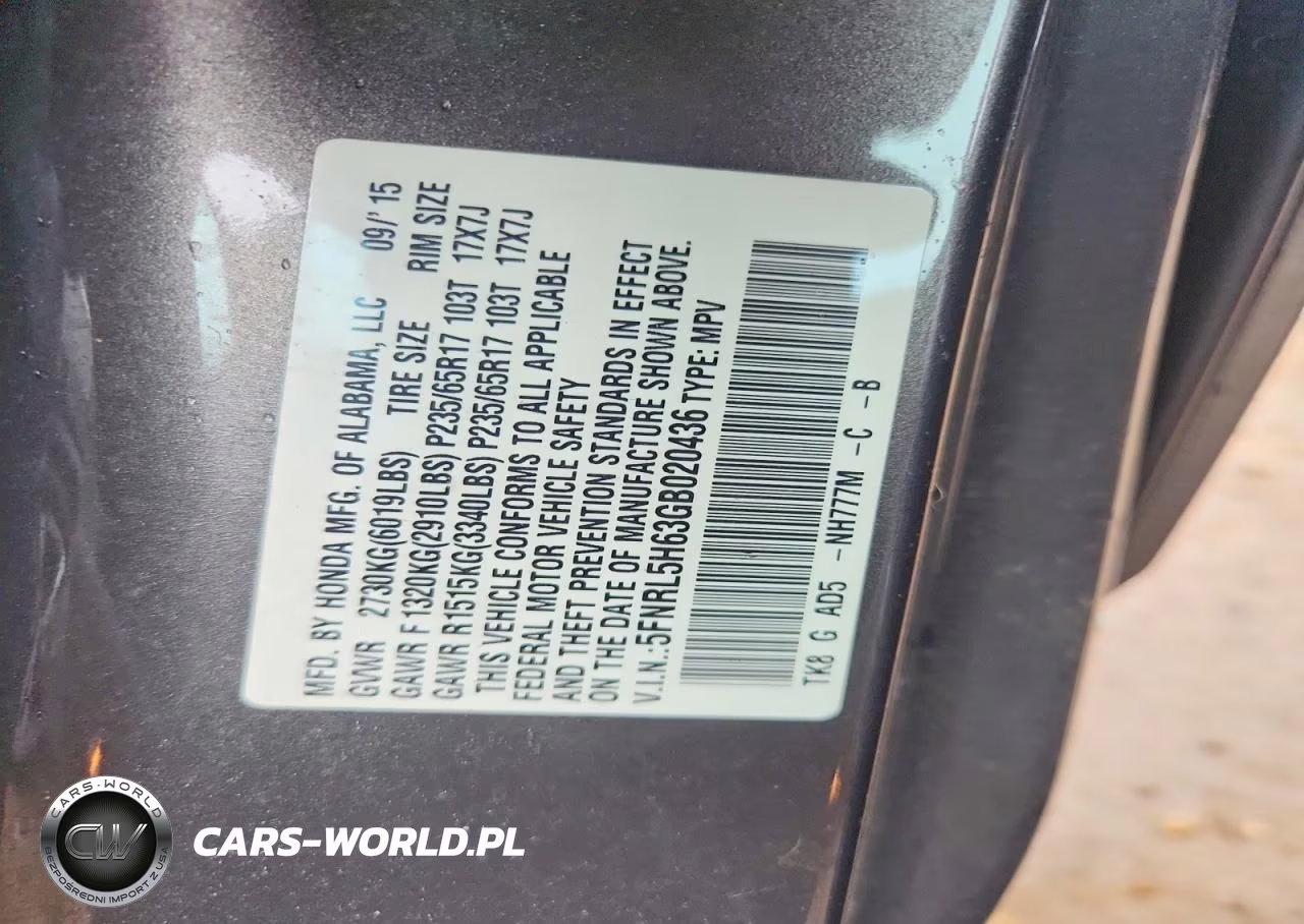 2016 Honda Odyssey Exl VIN:5FNRL5H63GB020436 - 12