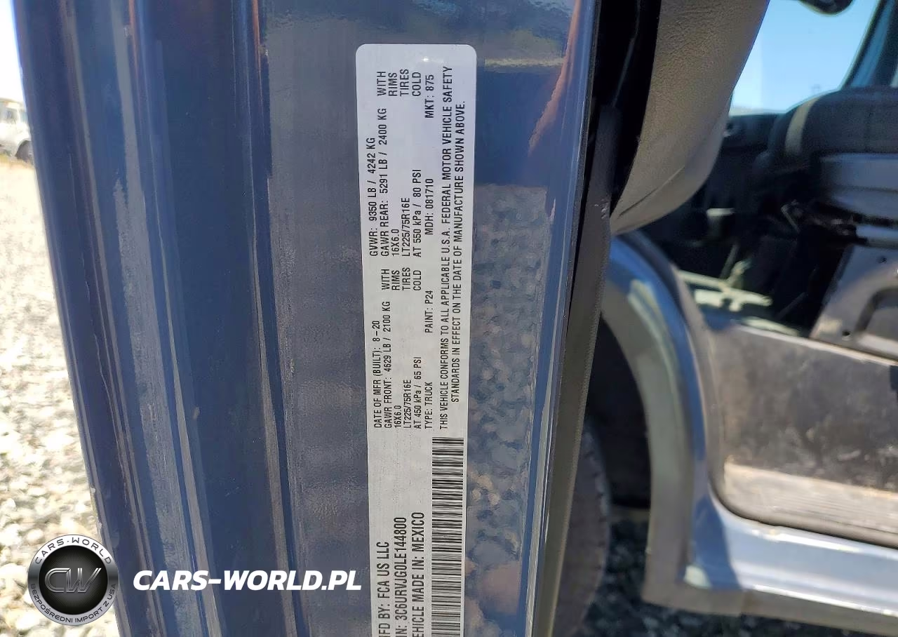 2020 Ram Promaster 3500 3500 High VIN:3C6URVJG0LE144800 - 13