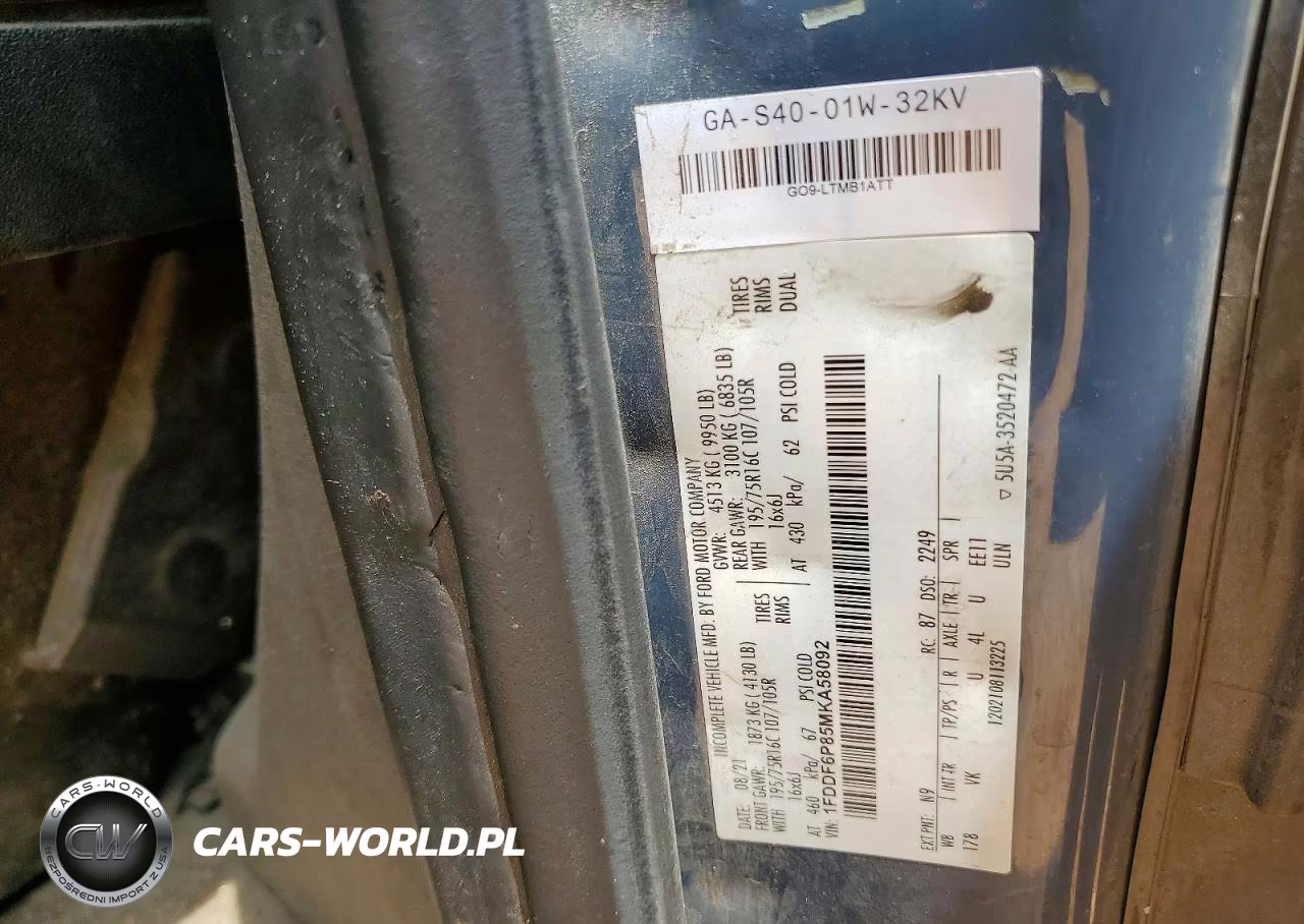 2021 Ford Transit Delivery Truck VIN:1FDDF6P85MKA58092 - 14