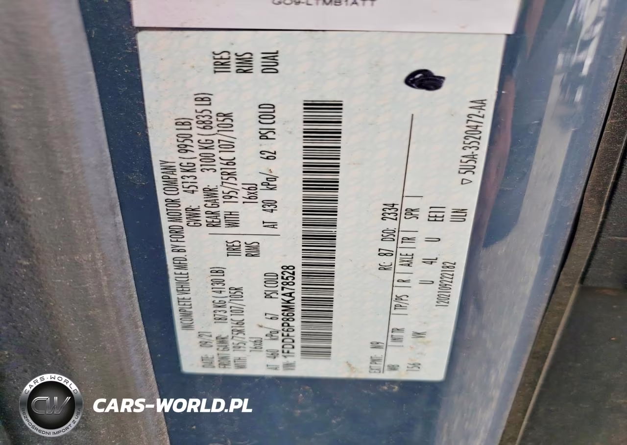 2021 Ford Transit T-350 Hd VIN:1FDDF6P86MKA78528 - 13