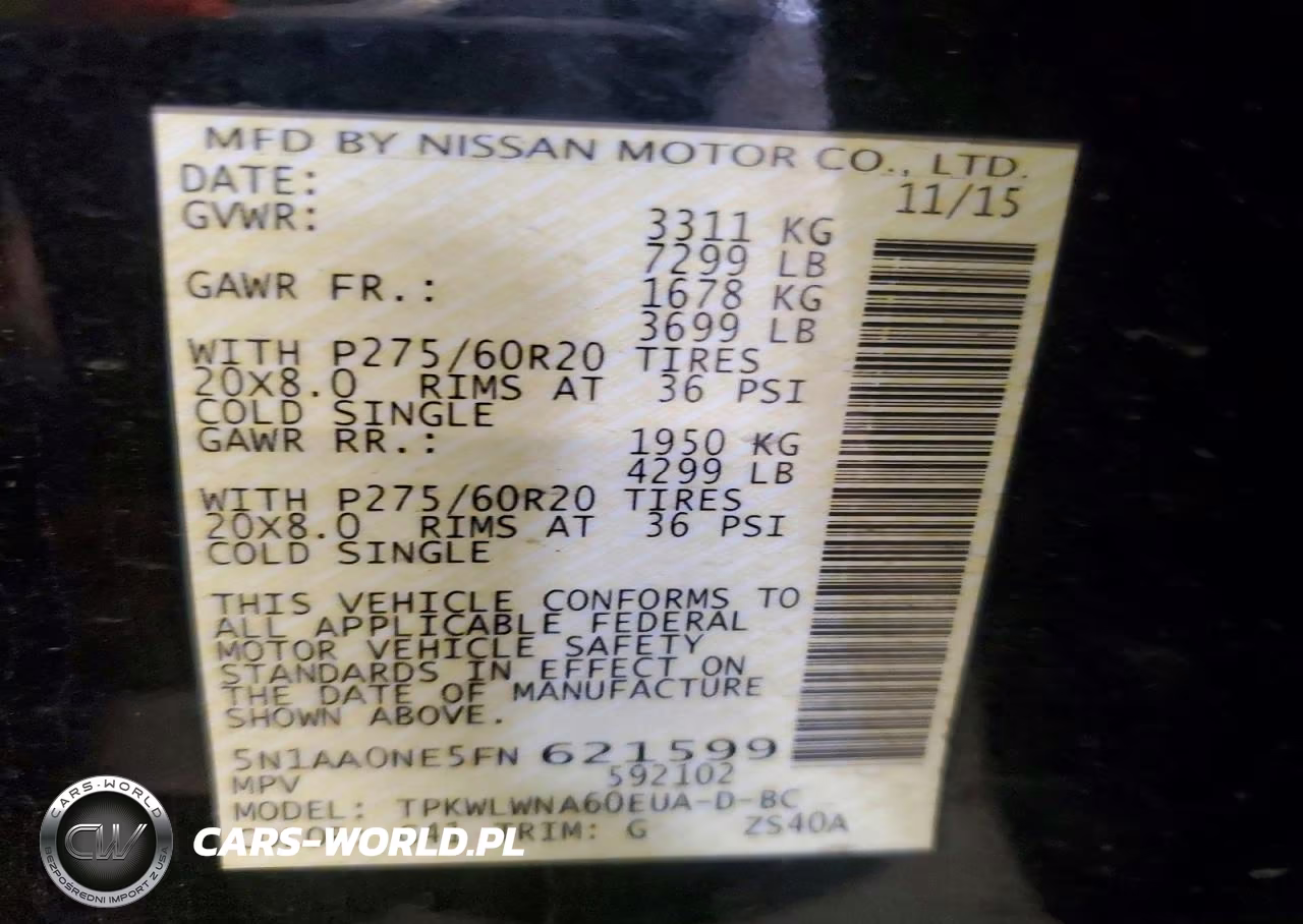 2015 Nissan Armada Platinum VIN:5N1AA0NE5FN621599 - 13