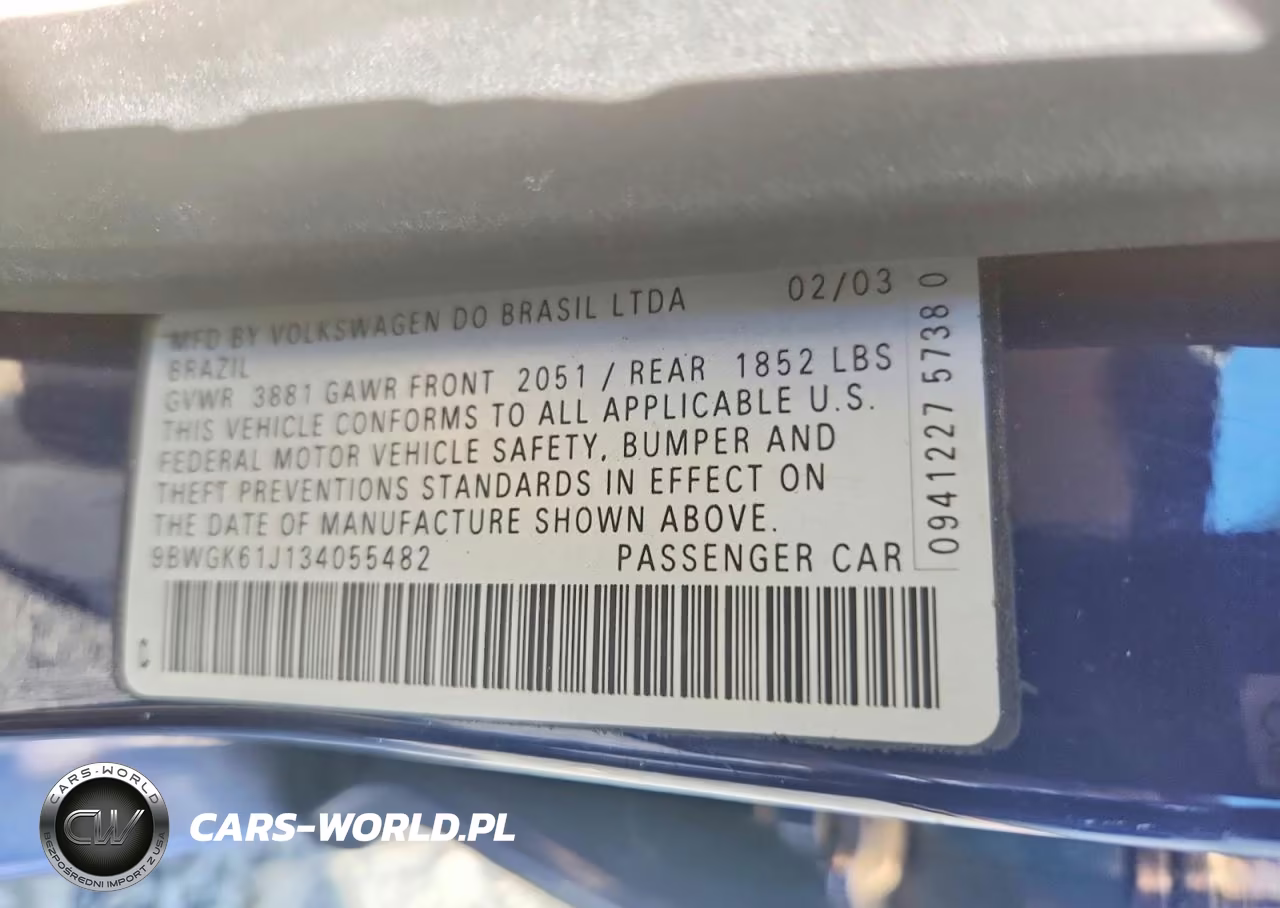 2003 Volkswagen Golf Gls VIN:9BWGK61J134055482 - 12