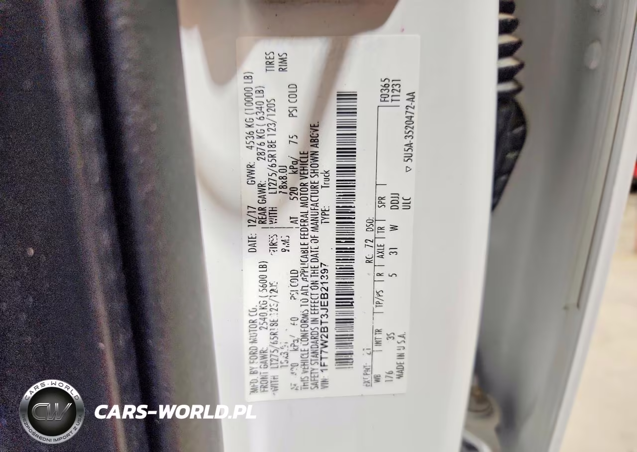 2018 Ford F250 Super Duty VIN:1FT7W2BT3JEB21397 - 12