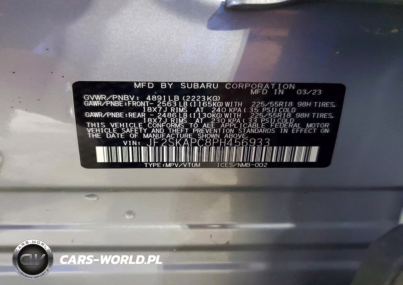 2023 Subaru Forester Limited VIN:JF2SKAPC8PH456933 - 13