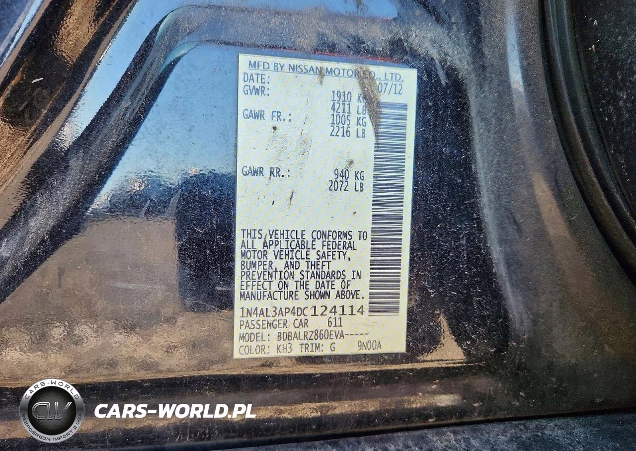 2013 Nissan Altima 2.5 VIN:1N4AL3AP4DC124114 - 13