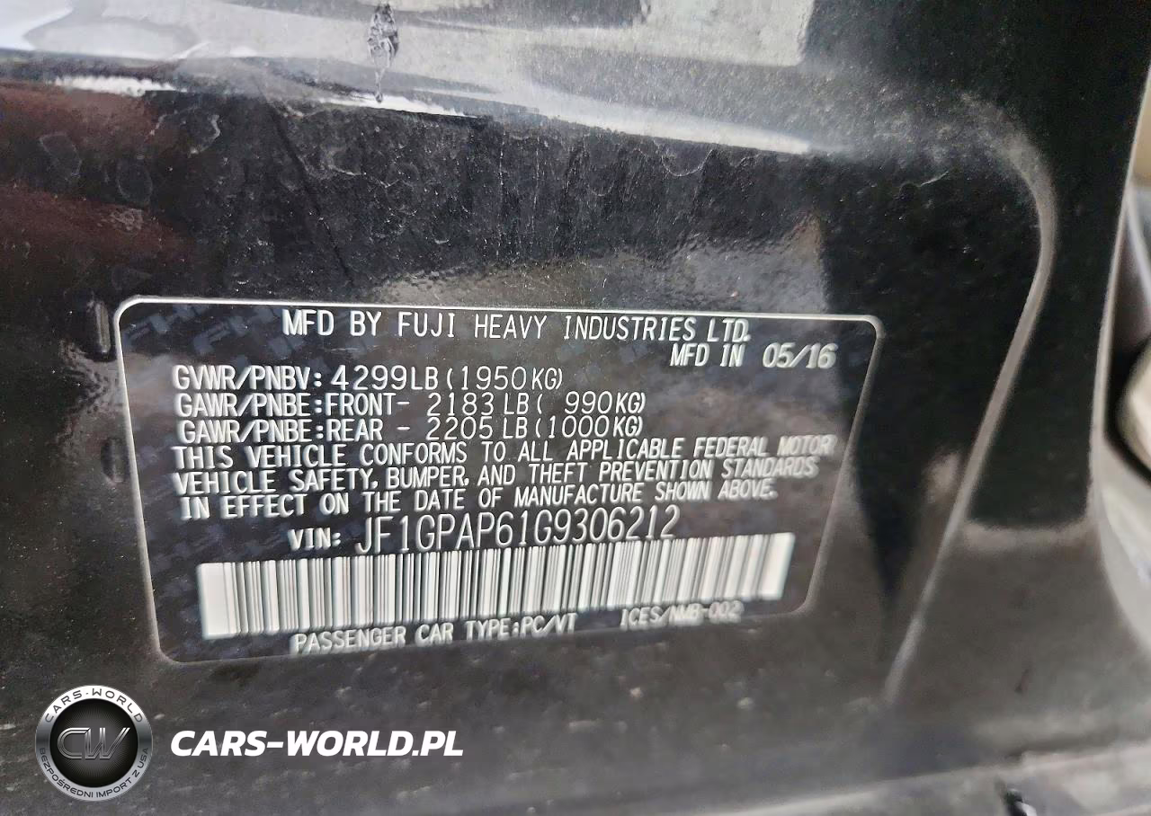 2016 Subaru Impreza Sport Premium VIN:JF1GPAP61G9306212 - 12