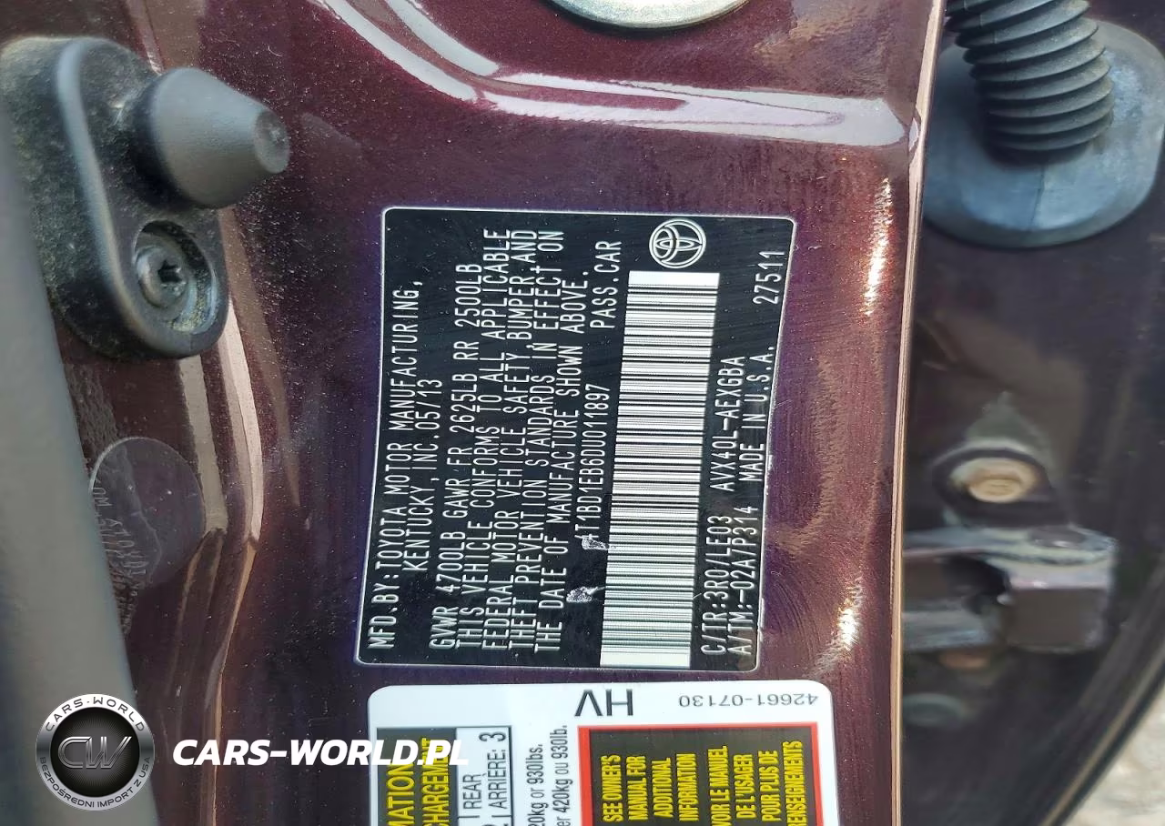 2013 Toyota Avalon Hybrid Xle Touring VIN:4T1BD1EB6DU011897 - 12