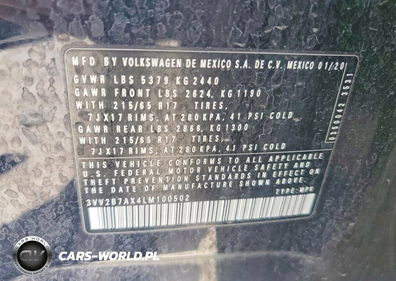 2020 Volkswagen Tiguan Se VIN:3VV2B7AX4LM100502 - 13