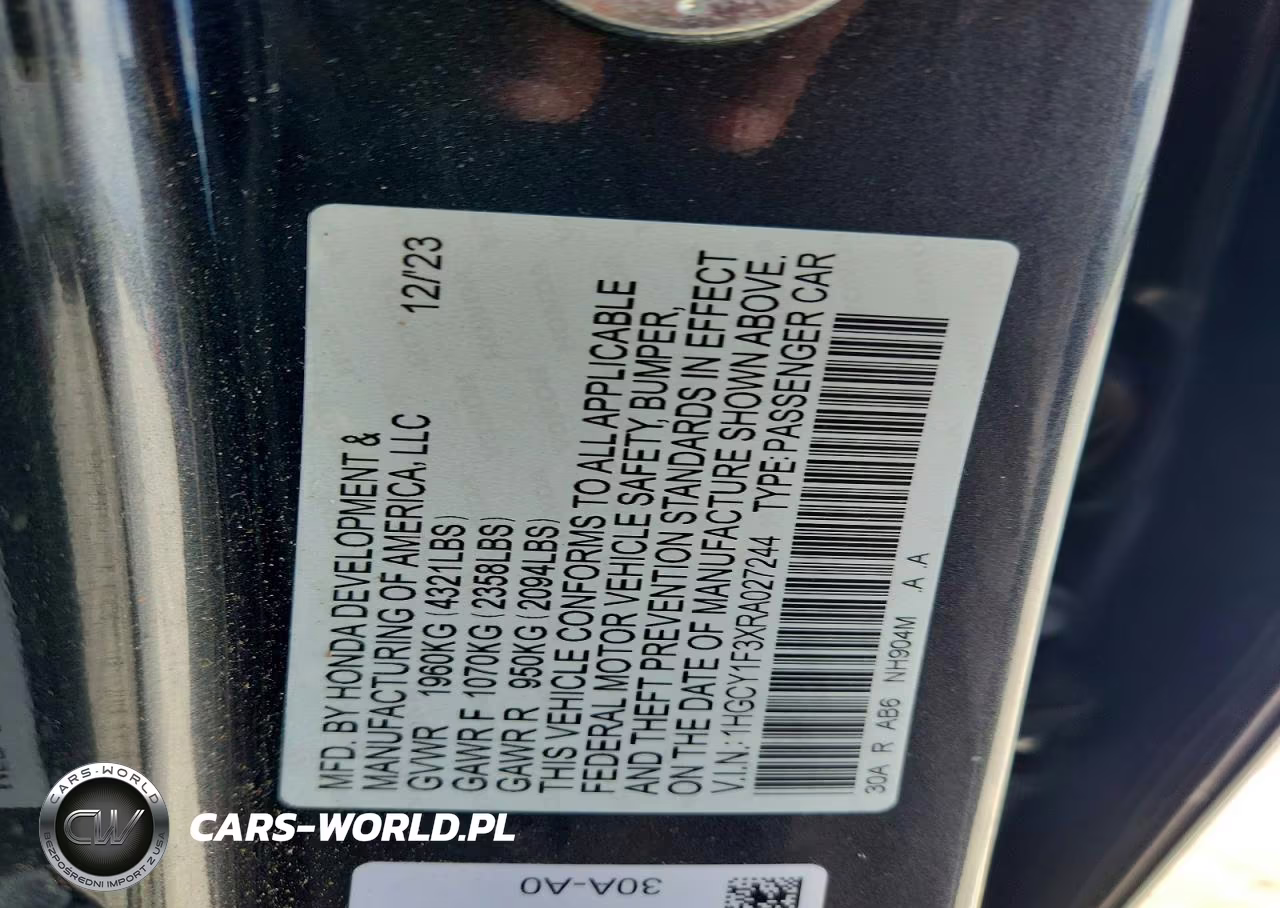 2024 Honda Accord Ex VIN:1HGCY1F3XRA027244 - 12