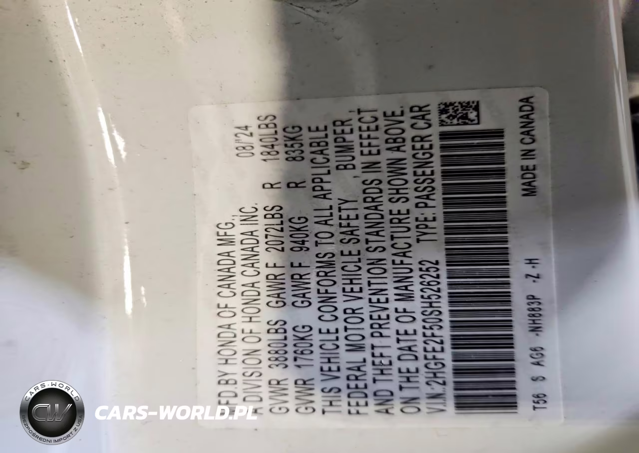 2025 Honda Civic Sport VIN:2HGFE2F50SH526252 - 12