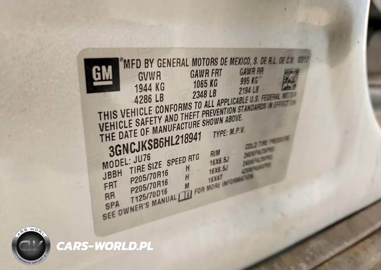 2017 Chevrolet Trax Ls VIN:3GNCJKSB6HL218941 - 13