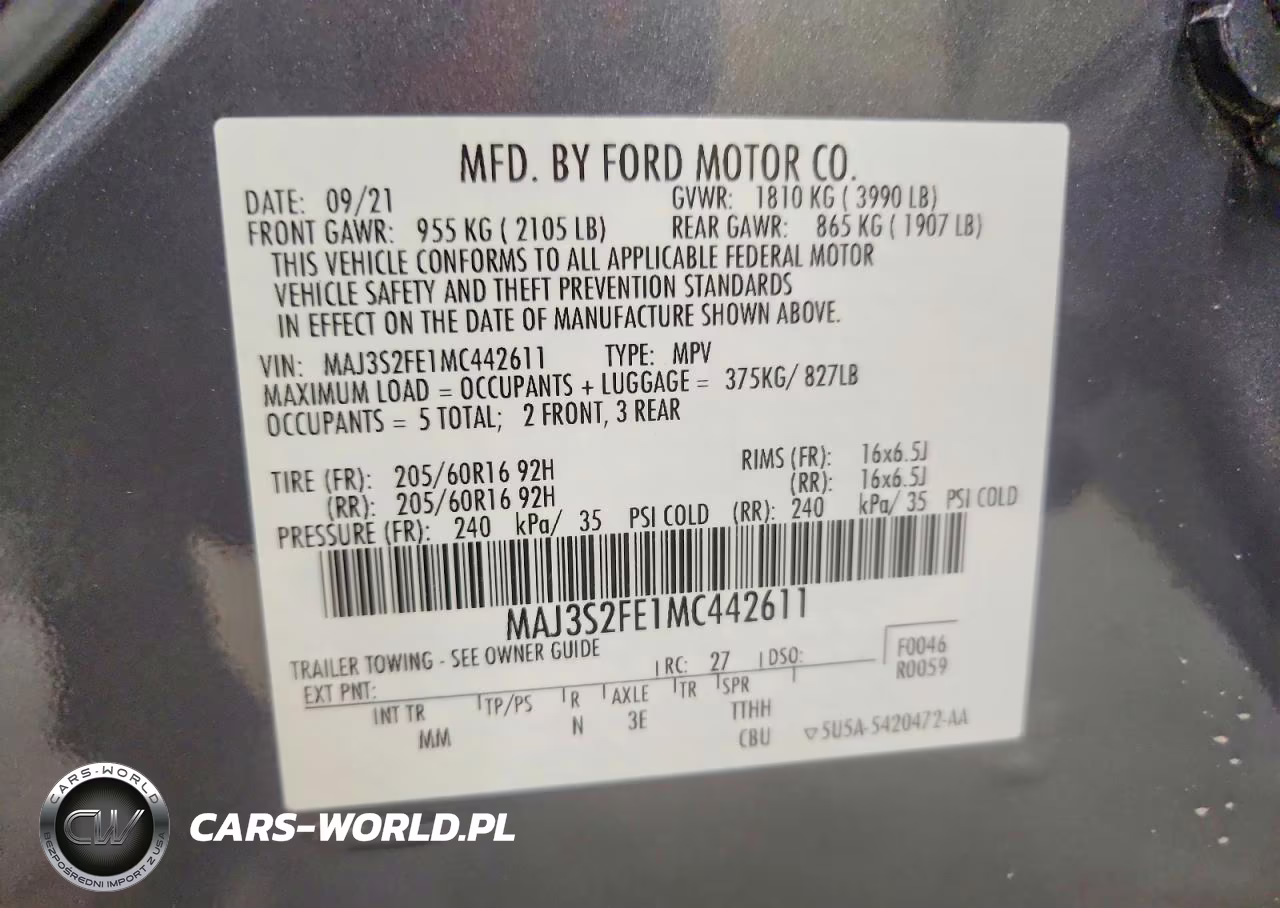 2021 Ford Ecosport S VIN:MAJ3S2FE1MC442611 - 13
