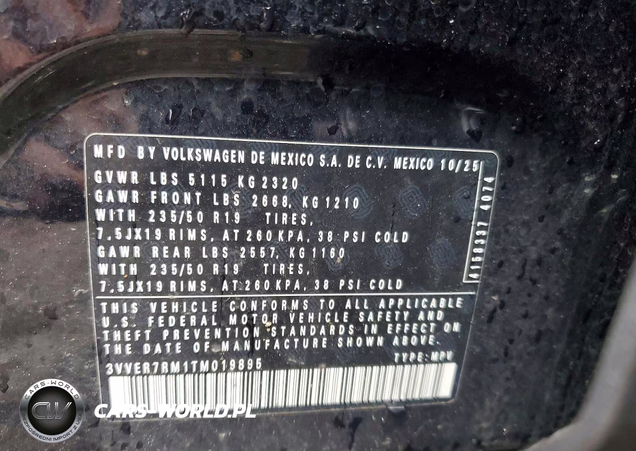 2026 Volkswagen Tiguan Se VIN:3VVER7RM1TM019895 - 12
