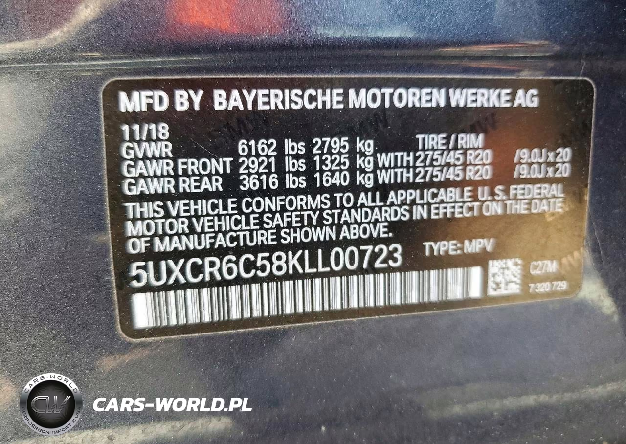 2019 BMW X5 xDrive40I VIN:5UXCR6C58KLL00723 - 14